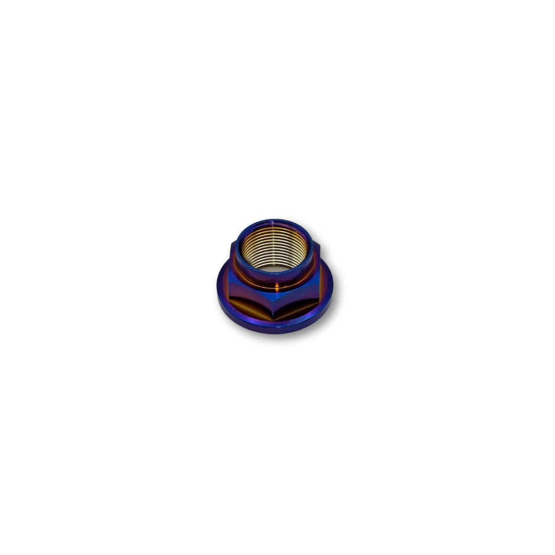 M24 Pitch 1.5 Flanged Axle Titanium Nut 32mm Hex - 23mm Tall