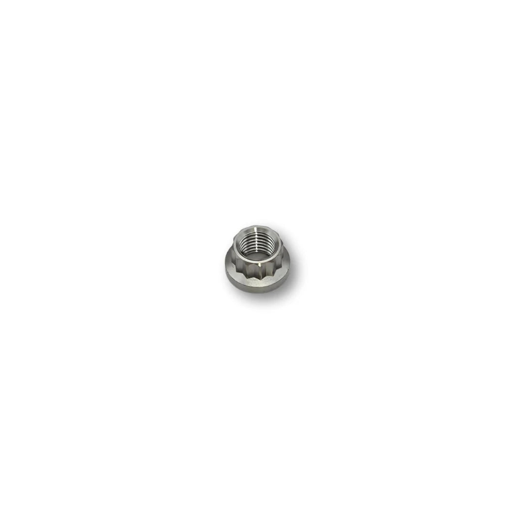 M10 Pitch 1.25 Flanged Titanium Nut 12 point - 12 A/F - 10mm Tall