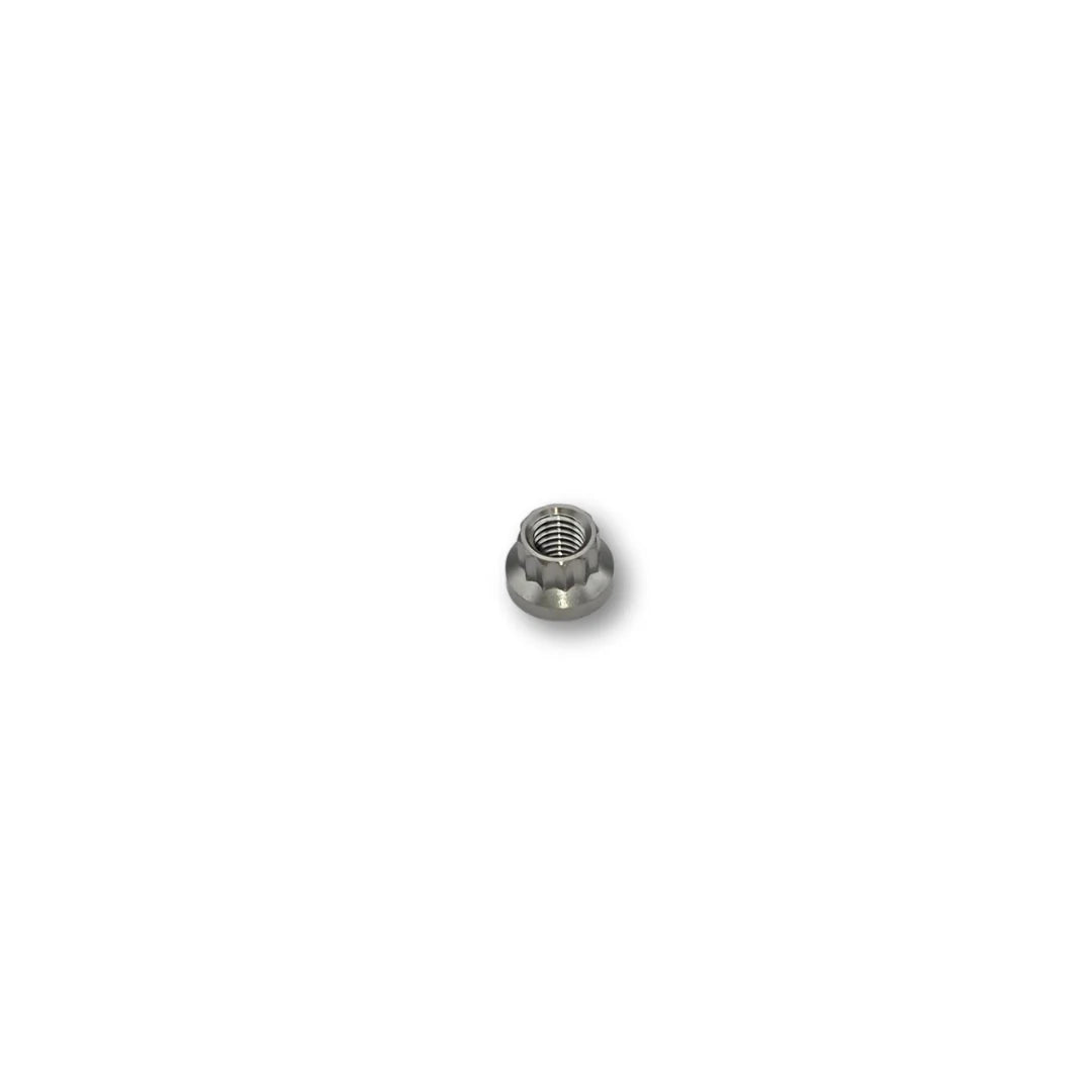 M8 Pitch 1.25 Flange Titanium Nut 12 Point - 12 A/F - 10mm Tall