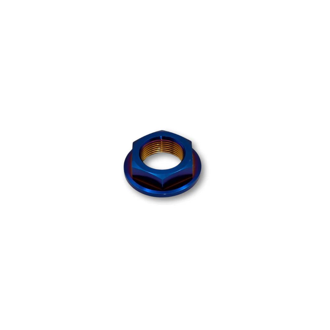 M24 Pitch 1.5 Flanged Axle Titanium Nut 32mm Hex - 12.5mm Tall