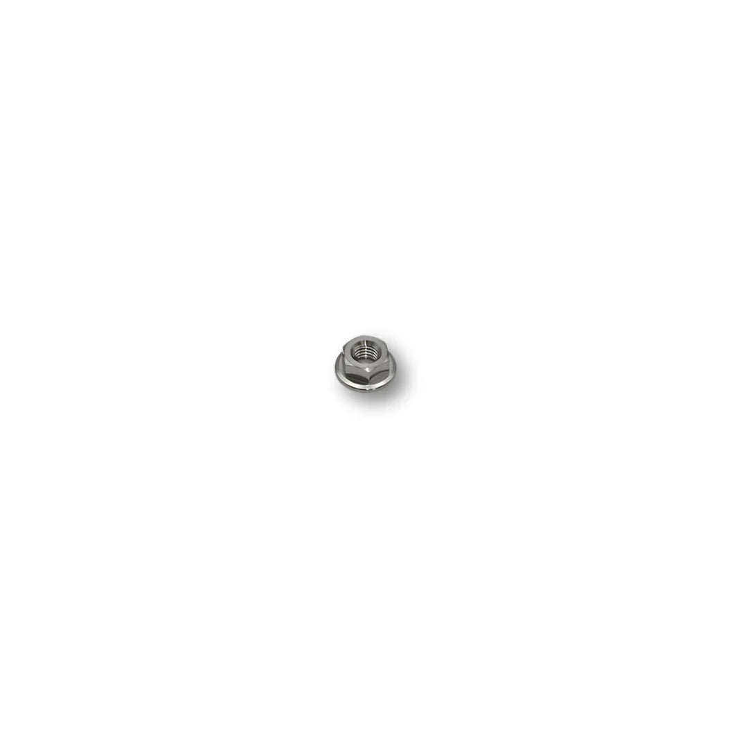 M6 Pitch 1.0 Flanged Titanium Nut 6 Point - 10 A/F 7mm Tall