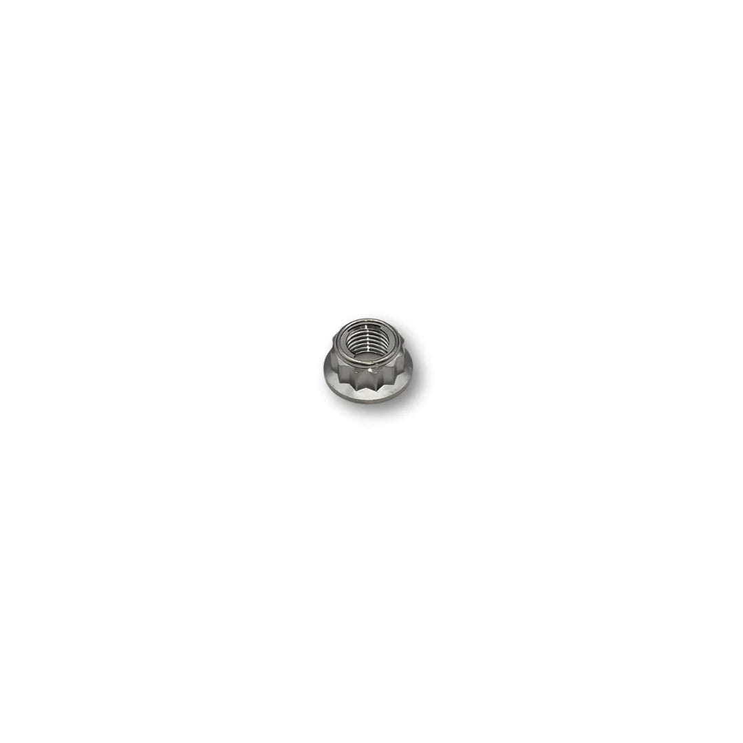 M10 Pitch 1.25 Flanged Lock Titanium Nut 12 point - 14 A/F - 9.5mm high